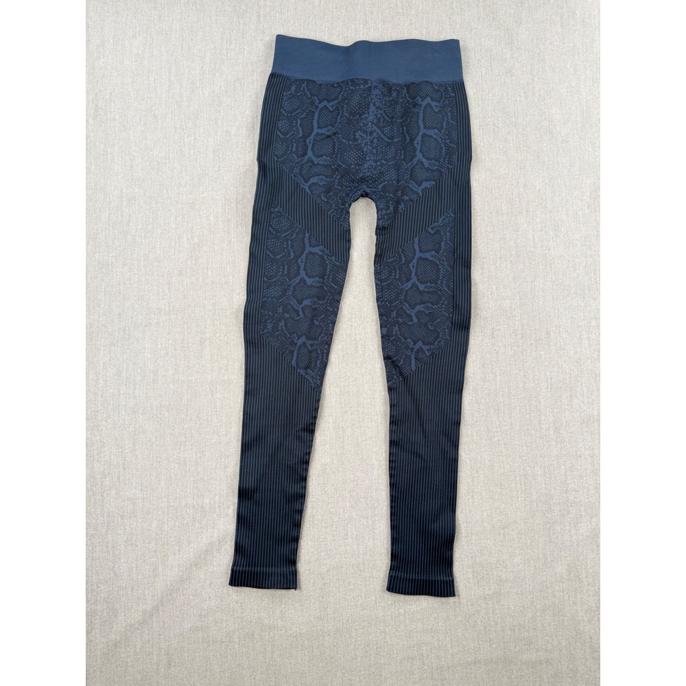 Nikibiki Snake Skin Leggings‎ Denim Blue Ribbed Seamless NB7651 One Size NEW